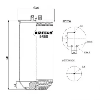 Ressort pneumatique, suspension pneumatique C.E.I. 261.065 pour RENAULT TRUCKS PREMIUM Distribution 320,18 - 313cv