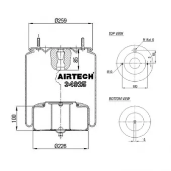 Ressort pneumatique, suspension pneumatique C.E.I. 262.526 pour VOLVO FM FM 380 - 380cv