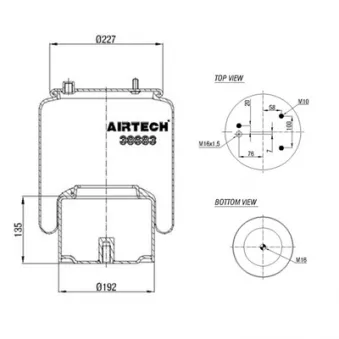 Ressort pneumatique, suspension pneumatique C.E.I. 262.567 pour DAF LF 55 FA 55,220 - 224cv