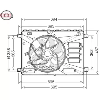 Ventilateur, refroidissement du moteur DENSO OEM 1477218