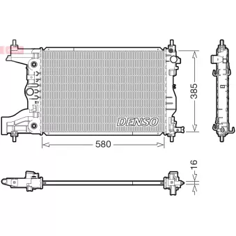 Radiateur, refroidissement du moteur DENSO DRM15016 pour CHEVROLET CRUZE 1.6 - 109cv
