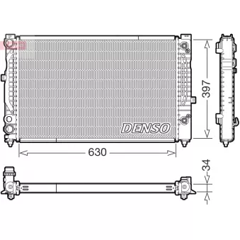 Radiateur, refroidissement du moteur DENSO DRM32056 pour VOLKSWAGEN PASSAT 1.9 TDI - 130cv
