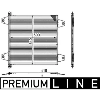 Condenseur, climatisation MAHLE AC 121 000P pour DAF XF 105 FAT 105,510 - 510cv