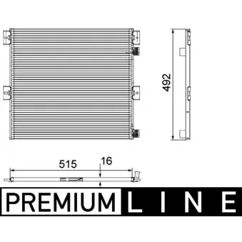Condenseur, climatisation MAHLE AC 125 000P pour RENAULT TRUCKS MIDLUM 190,10 - 190cv