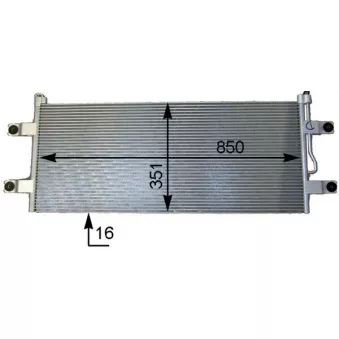 Condenseur, climatisation MAHLE AC 783 000P pour MERCEDES-BENZ ACTROS MP4 / MP5 2640 LS - 394cv