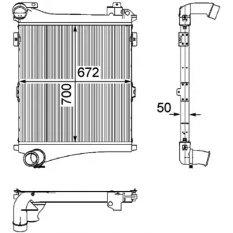 Intercooler, échangeur MAHLE CI 179 000P pour MERCEDES-BENZ ATEGO FE 240-18 - 240cv