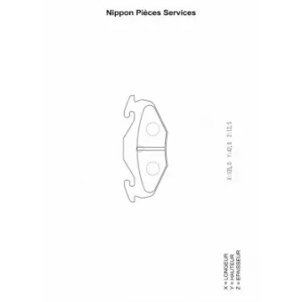 Jeu de 4 plaquettes de frein arrière NPS [S361I01]