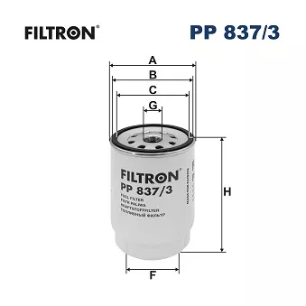 Filtre à carburant FILTRON PP 837/3 pour MAN TGS 26,360 - 360cv