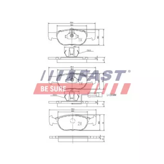 Jeu de 4 plaquettes de frein avant FAST OEM 9947600