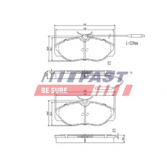 Jeu de 4 plaquettes de frein avant FAST OEM 77362212
