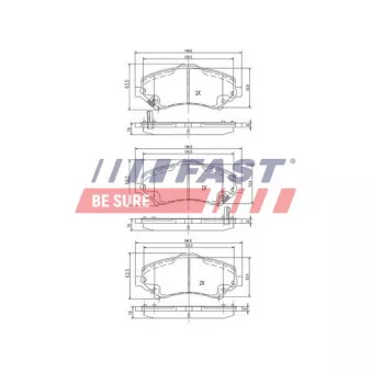 Jeu de 4 plaquettes de frein avant FAST OEM 68093323AB Jeu de 4 plaquettes de frein avant FAST OEM 68093323AB