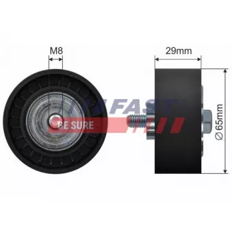 Poulie renvoi/transmission, courroie trapézoïdale à nervures FAST OEM 55190052