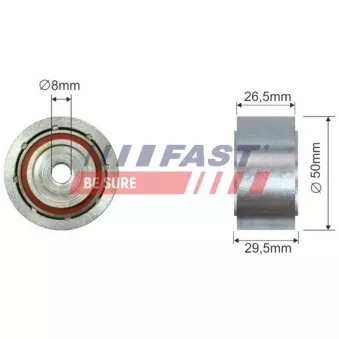 Poulie renvoi/transmission, courroie trapézoïdale à nervures FAST OEM 96447885