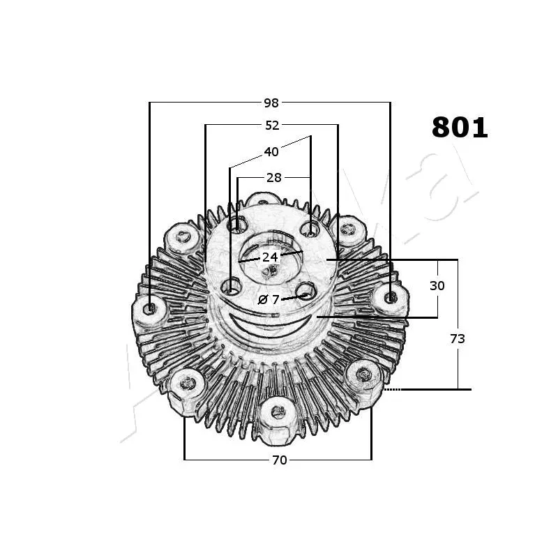 Embrayage, ventilateur de radiateur ASHIKA 36-08-801 - Visuel 2