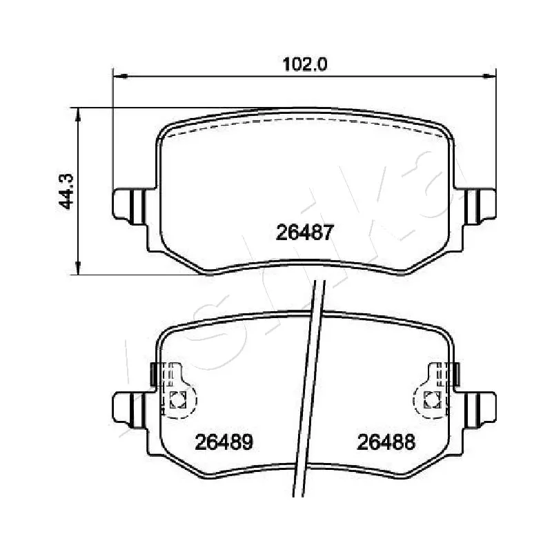 Jeu de 4 plaquettes de frein arrière ASHIKA 51-0H-H14 - Visuel 1