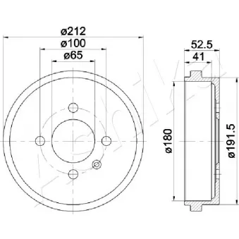 Tambour de frein ASHIKA OEM 6X0609617