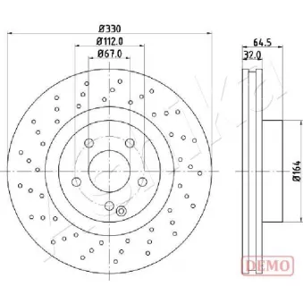 Jeu de 2 disques de frein avant ASHIKA 60-00-0541C pour MERCEDES-BENZ CLASSE E E 320 T CDI - 224cv