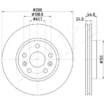 Jeu de 2 disques de frein avant ASHIKA 60-00-0716 pour RENAULT MEGANE 2.0 DCI - 150cv