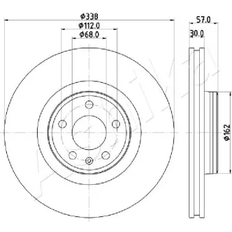 Jeu de 2 disques de frein avant ASHIKA 60-00-0920 pour AUDI A5 2.0 TDI - 190cv
