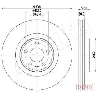 Jeu de 2 disques de frein avant ASHIKA 60-00-0920C pour AUDI A5 2.0 TDI quattro - 190cv