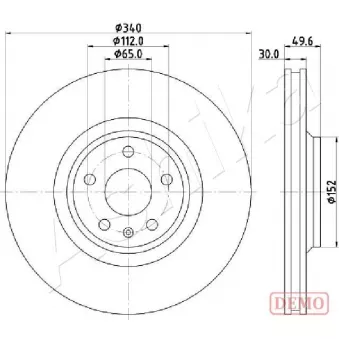 Jeu de 2 disques de frein avant ASHIKA OEM 8j0615301g