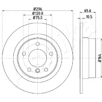 Jeu de 2 disques de frein arrière ASHIKA OEM 34214031725