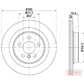 Jeu de 2 disques de frein arrière ASHIKA OEM 6799369