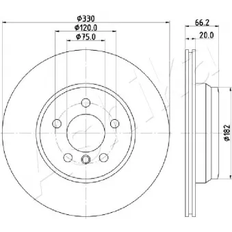 Jeu de 2 disques de frein arrière ASHIKA OEM 6792233