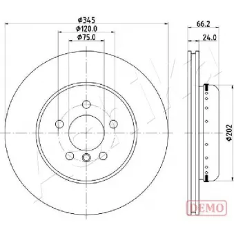Jeu de 2 disques de frein arrière ASHIKA OEM 6792233