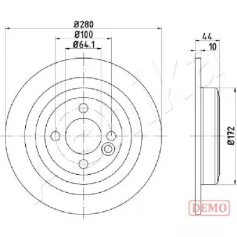 Jeu de 2 disques de frein arrière ASHIKA OEM 34216778051