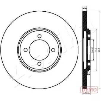 ASHIKA 61-00-0318C - Jeu de 2 disques de frein arrière