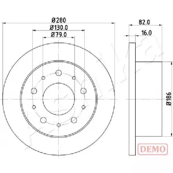 ASHIKA 61-00-0611C - Jeu de 2 disques de frein arrière