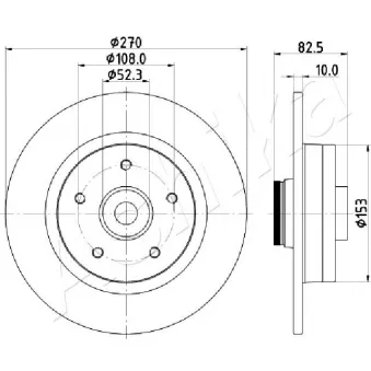 Jeu de 2 disques de frein arrière ASHIKA OEM 8660003911