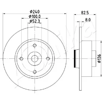 Jeu de 2 disques de frein arrière ASHIKA 61-00-0712 pour RENAULT MEGANE 1.5 DCI - 101cv