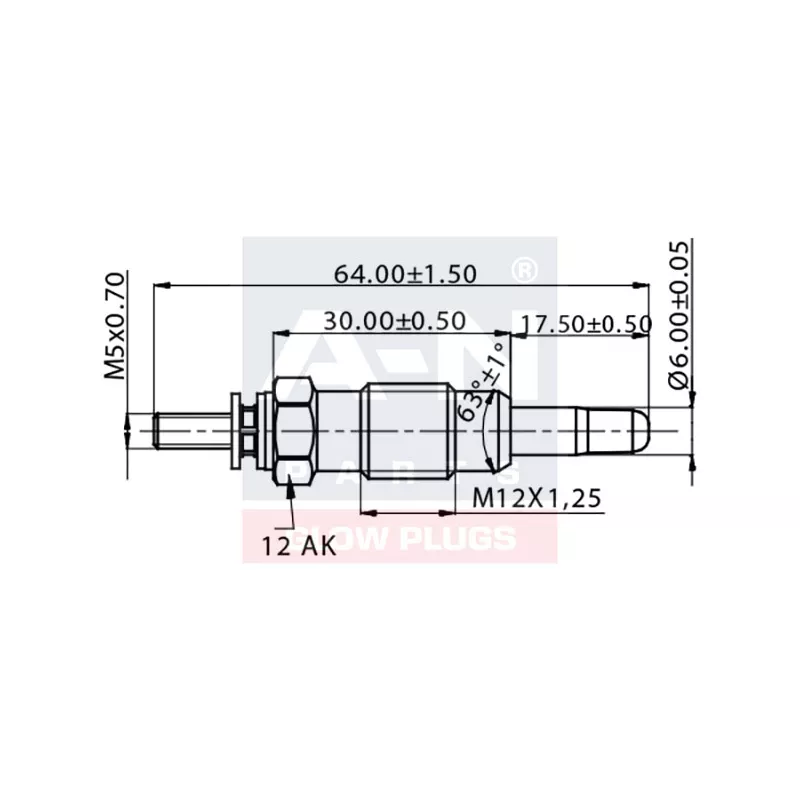 Bougie de préchauffage A-N PARTS A-N061381 - Visuel 1