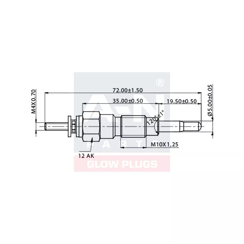Bougie de préchauffage A-N PARTS A-N068121 - Visuel 1