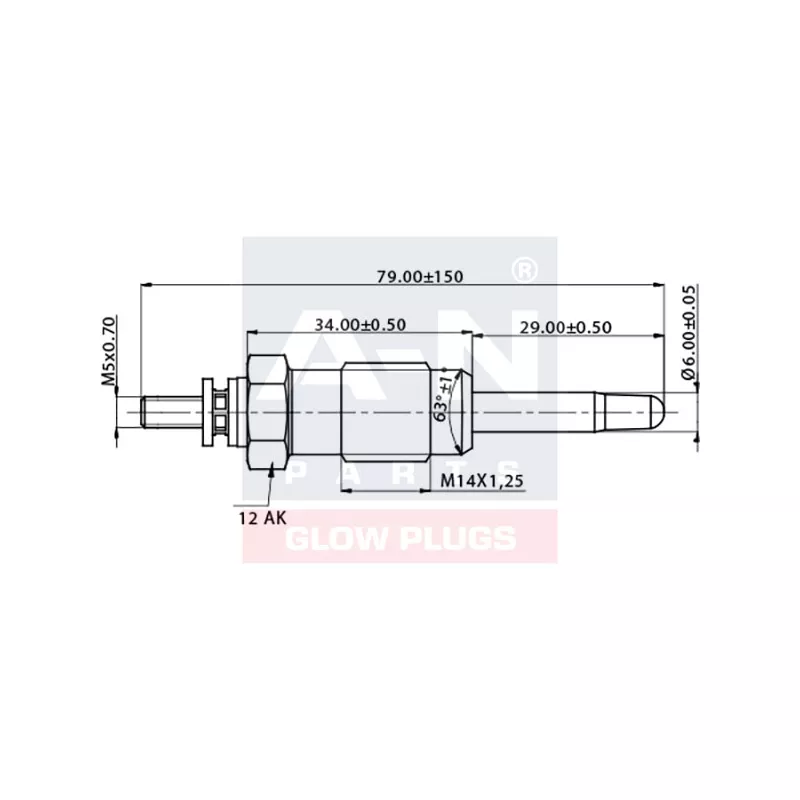 Bougie de préchauffage A-N PARTS A-N077210 - Visuel 1