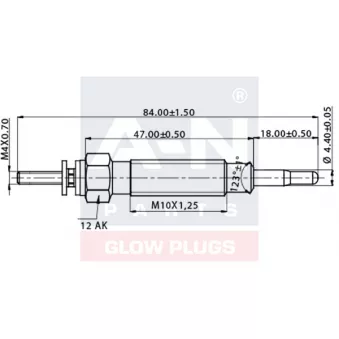 Bougie de préchauffage A-N PARTS A-N079007 pour MITSUBISHI PAJERO 2.5 TD - 99cv