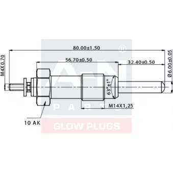A-N PARTS A-N080130 - Bougie de préchauffage