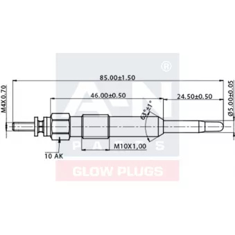 Bougie de préchauffage A-N PARTS OEM 12291P5TG00
