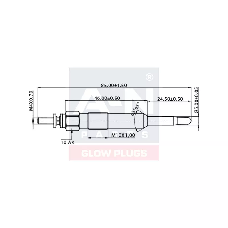 Bougie de préchauffage A-N PARTS A-N084184 - Visuel 1