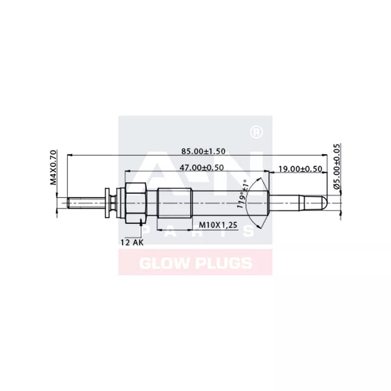 Bougie de préchauffage A-N PARTS A-N085208 - Visuel 1