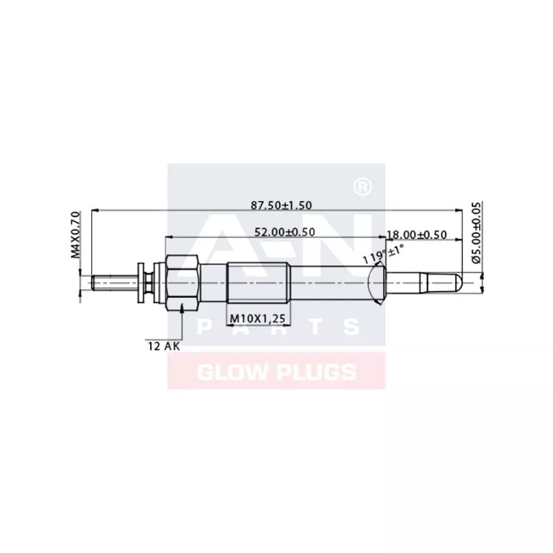 Bougie de préchauffage A-N PARTS A-N085495 - Visuel 1