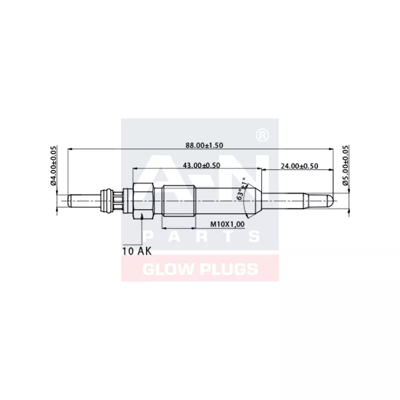 Bougie de préchauffage A-N PARTS A-N088373 - Visuel 1