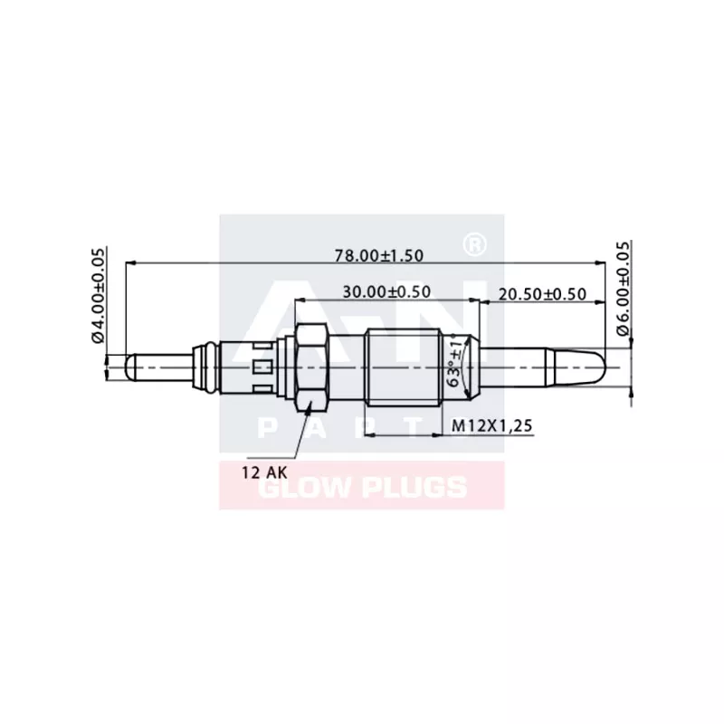 Bougie de préchauffage A-N PARTS A-N091391 - Visuel 1