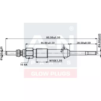 Bougie de préchauffage A-N PARTS A-N098104