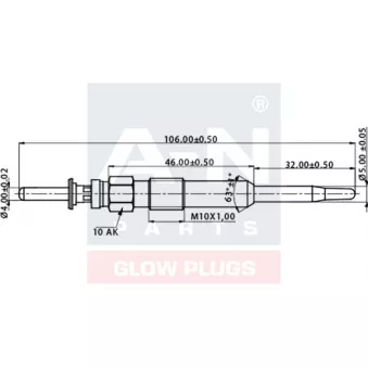 Bougie de préchauffage A-N PARTS OEM 12237786869
