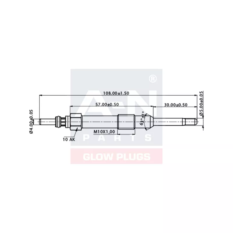 Bougie de préchauffage A-N PARTS A-N108639 - Visuel 1