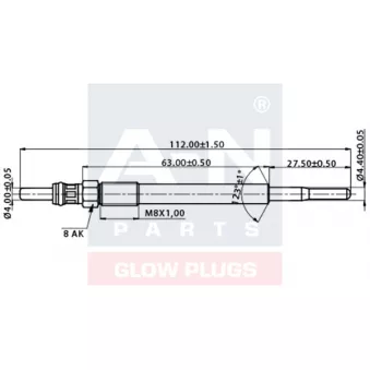 Bougie de préchauffage A-N PARTS A-N112068