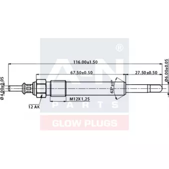Bougie de préchauffage A-N PARTS OEM A0011592001